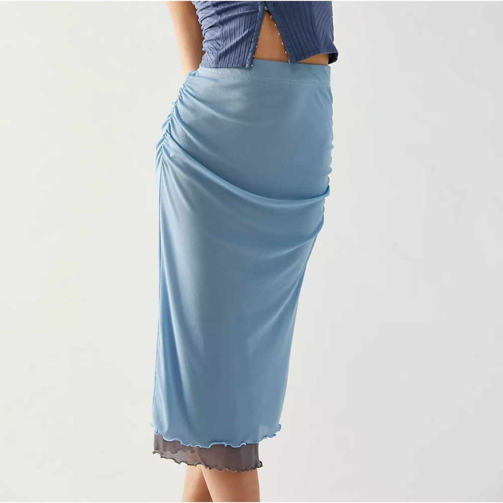 Free People Mesh slip skirt XS Blue